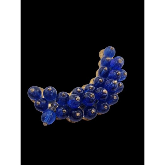 Beautiful Vintage Czechoslovakia Glass Beaded Crescent Shaped Brooch (A5605) - Picture 4 of 6